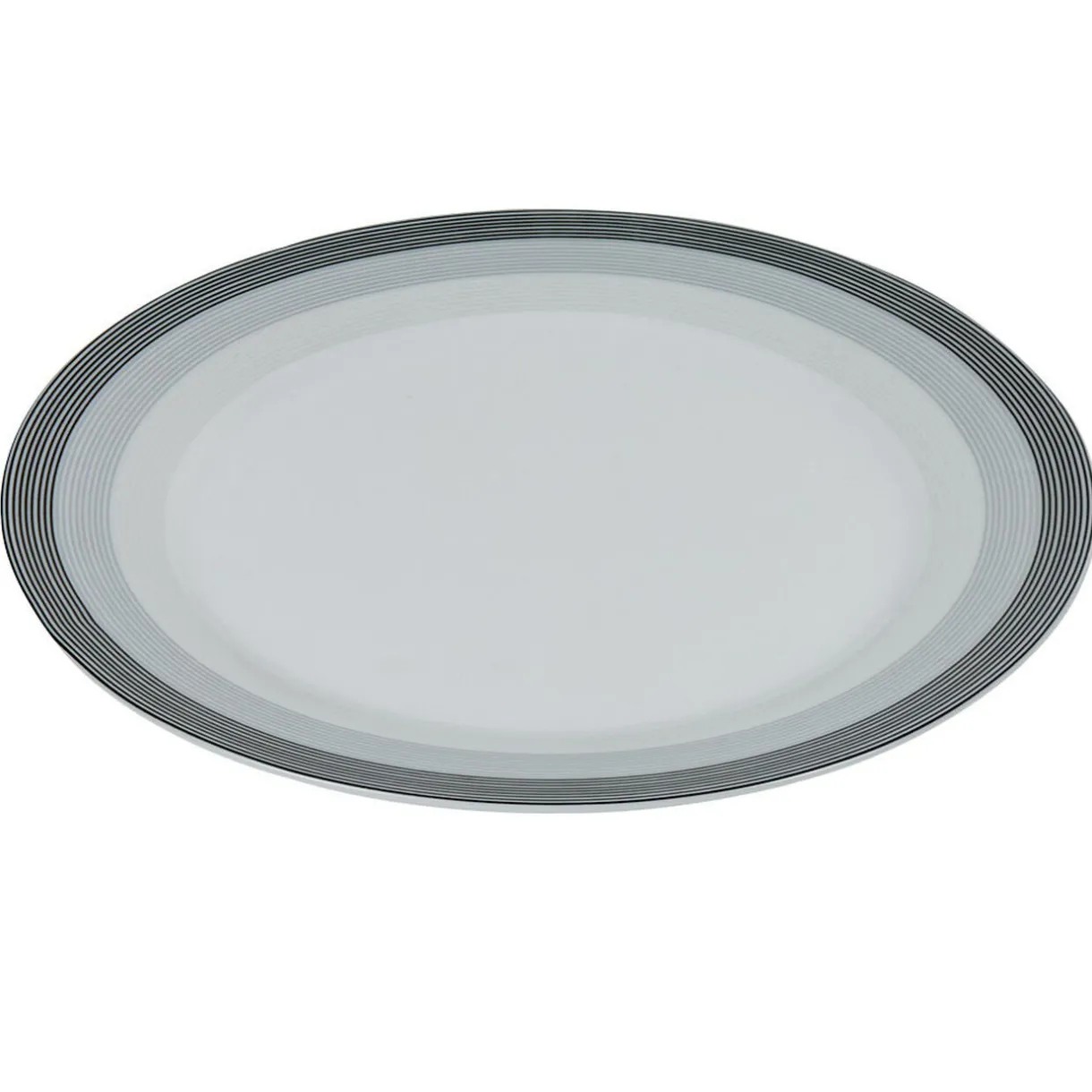 Gifi Assiette plate blanche et grise Sérénité Rayures