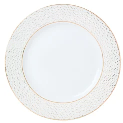 Gifi Assiette plate blanche motifs dorés