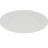 Gifi Assiette plate blanche ronde aile damassée