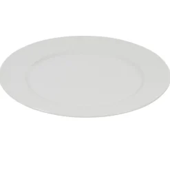 Gifi Assiette plate blanche ronde aile damassée