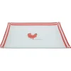 Gifi Assiette plate carrée blanc et rouge design poule