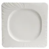Gifi Assiette plate carrée blanche avec intérieur rond Feston New