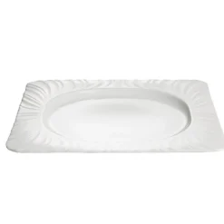 Gifi Assiette plate carrée blanche avec intérieur rond Feston New