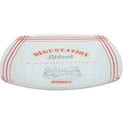 Gifi Assiette plate carrée bords arrondis design bistrot Online