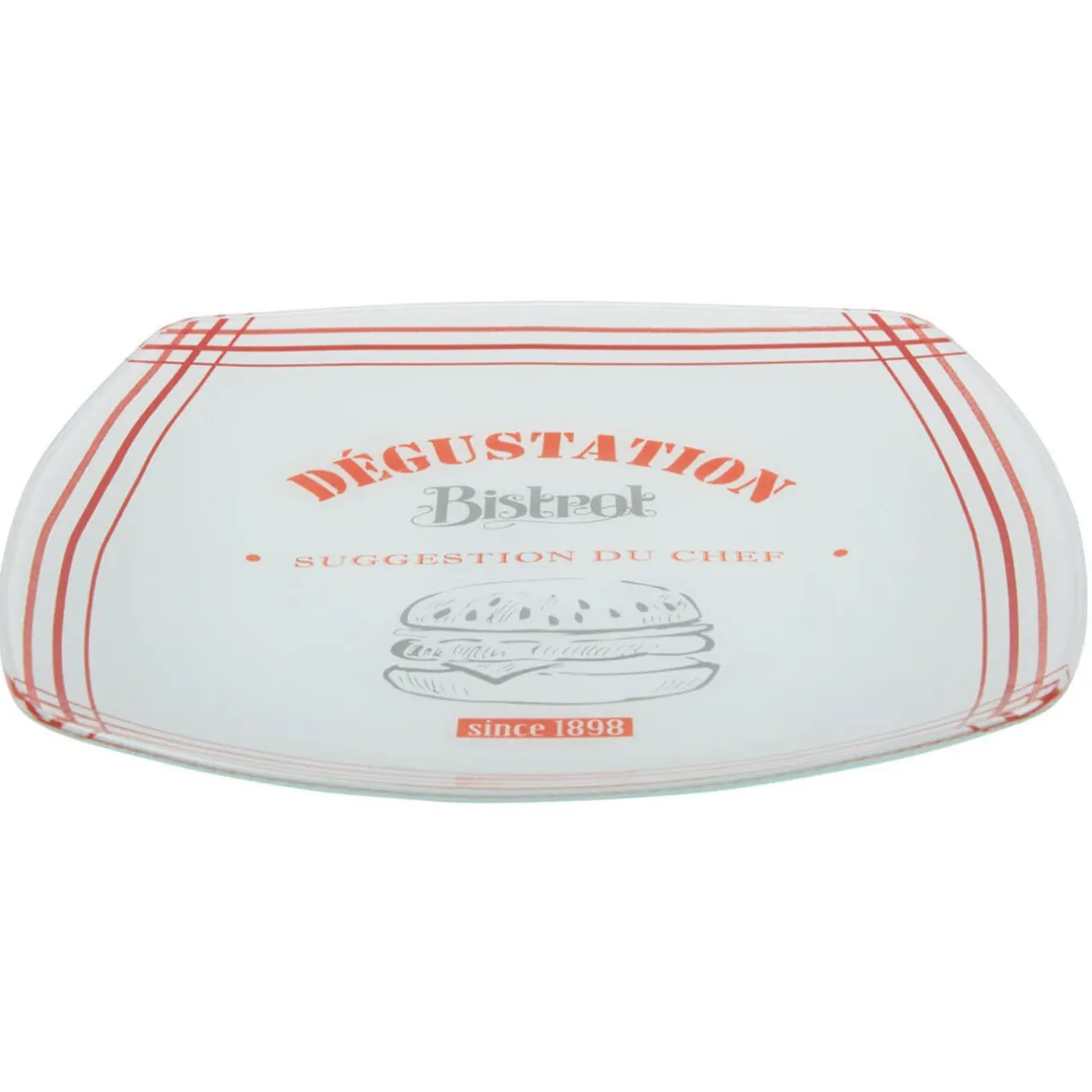 Gifi Assiette plate carrée bords arrondis design bistrot Online