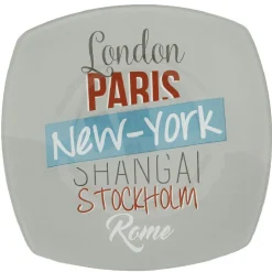 Gifi Assiette plate carrée design city Hot