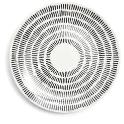 Gifi Assiette plate Dakar porcelaine noir et blanc Ø27cm Discount