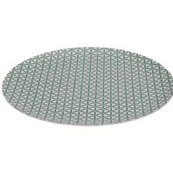 Gifi Assiette plate décor géométrique vert d'eau Discount