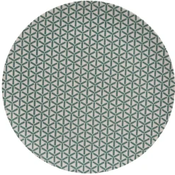 Gifi Assiette plate décor géométrique vert d'eau Discount