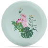 Gifi Assiette plate décor oiseau et feuille jaune ou verte Best