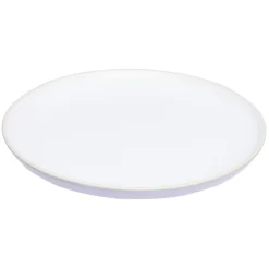 Gifi Assiette plate en faïence blanc avec liseré crème