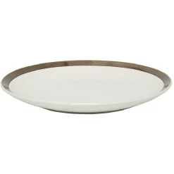 Gifi Assiette plate en faïence avec liseré doré