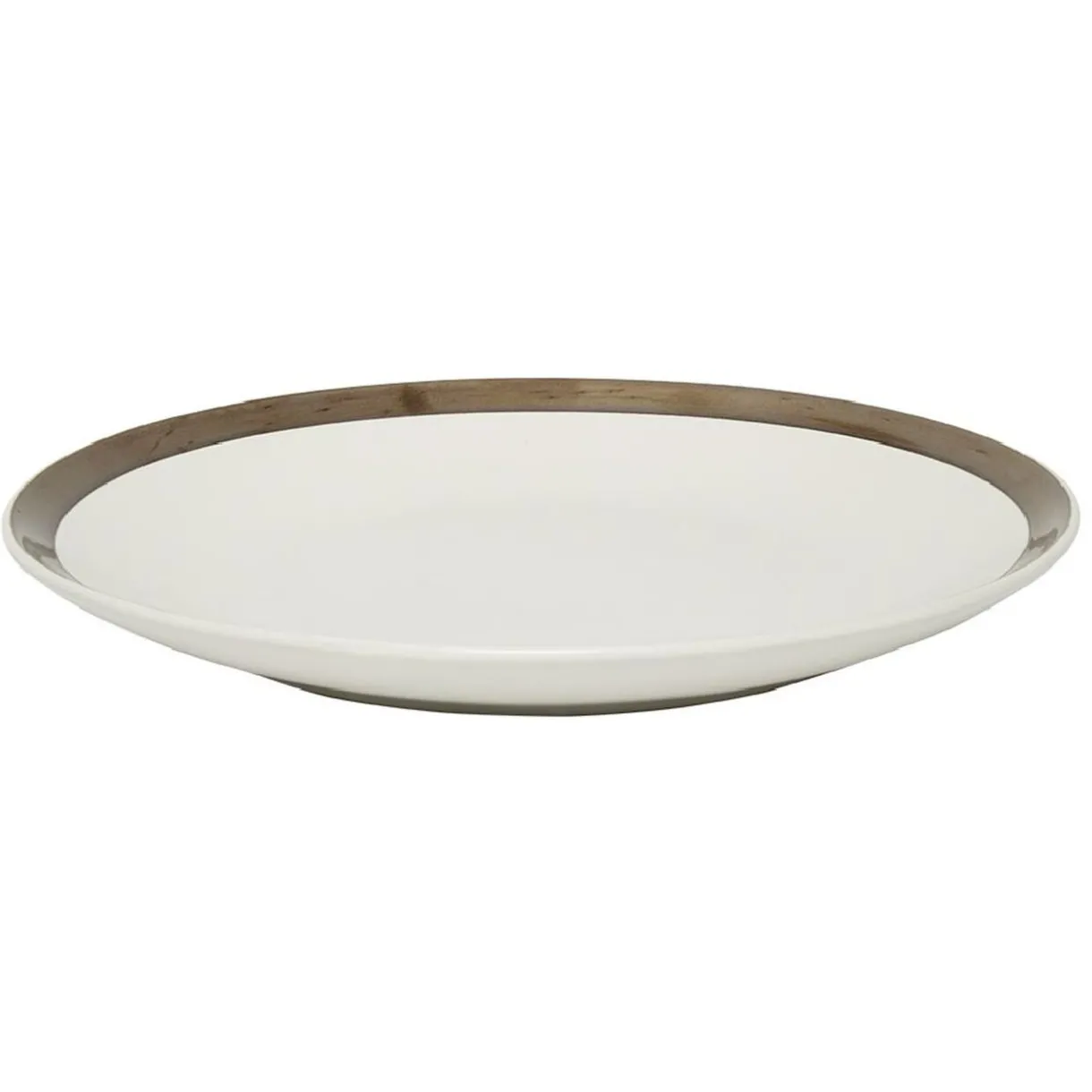 Gifi Assiette plate en faïence avec liseré doré