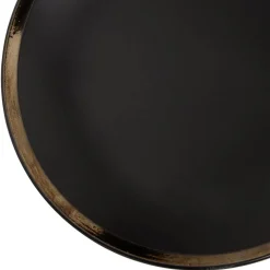 Gifi Assiette plate en faïence avec liseré doré