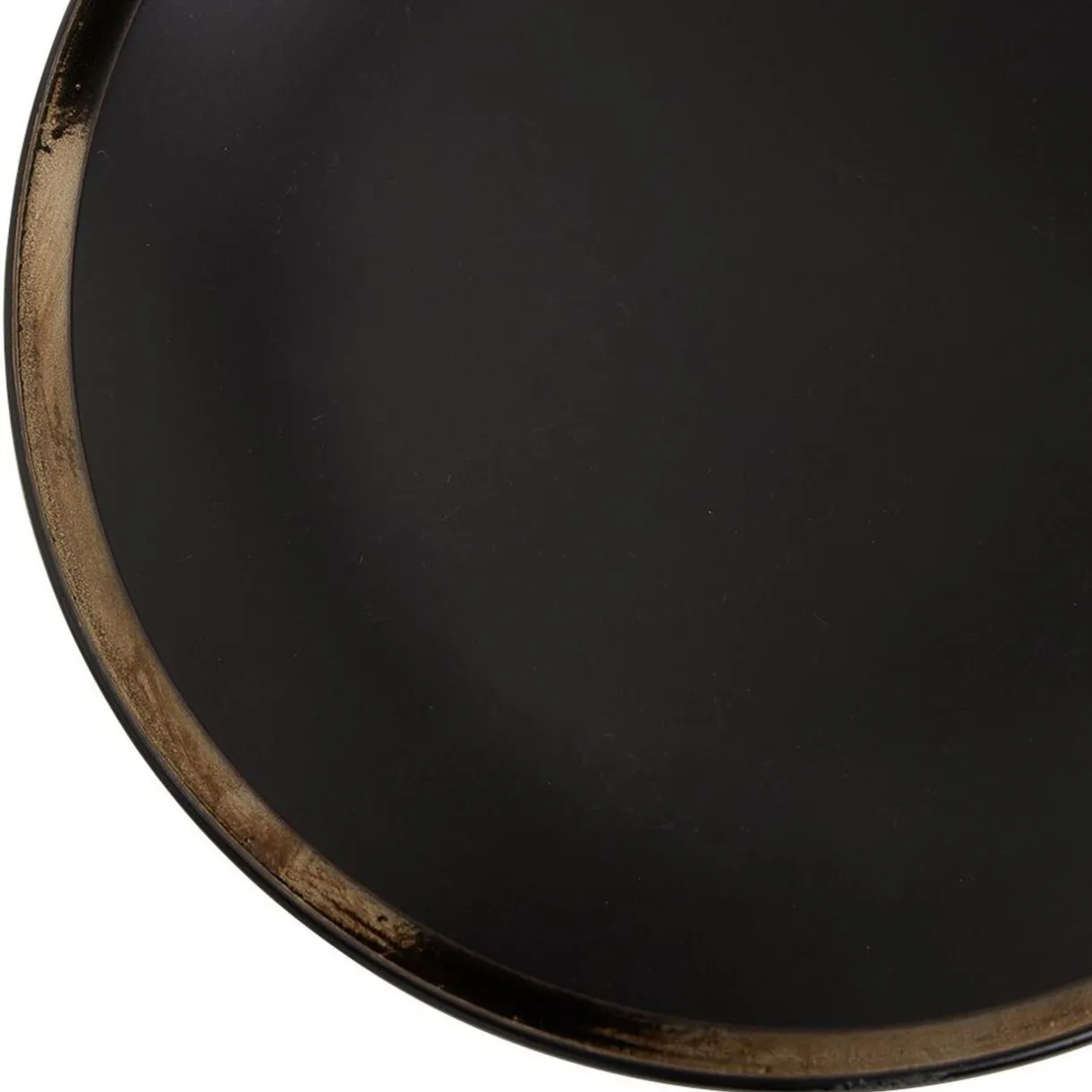 Gifi Assiette plate en faïence avec liseré doré