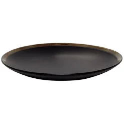 Gifi Assiette plate en faïence avec liseré doré