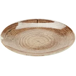 Gifi Assiette plate en faïence imitation bois Ø25 cm