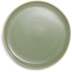 Gifi Assiette plate en faïence vert Ø27xH1,7cm New