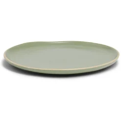 Gifi Assiette plate en faïence vert Ø27xH1,7cm New