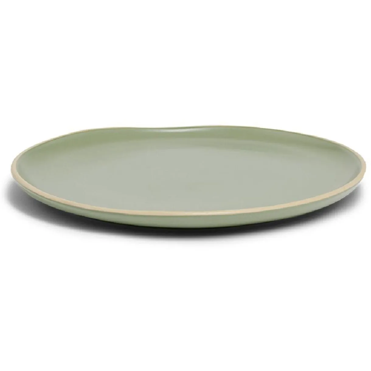 Gifi Assiette plate en faïence vert Ø27xH1,7cm New