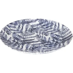 Gifi Assiette plate en porcelaine décor feuillage
