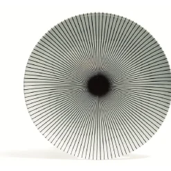 Gifi Assiette plate en porcelaine décor rayures soleil