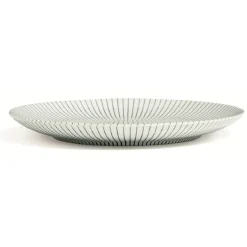 Gifi Assiette plate en porcelaine décor rayures soleil