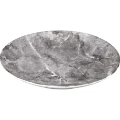 Gifi Assiette plate en porcelaine décor marbre gris