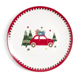 Gifi Assiette plate en porcelaine motif Noël Ø27cm New