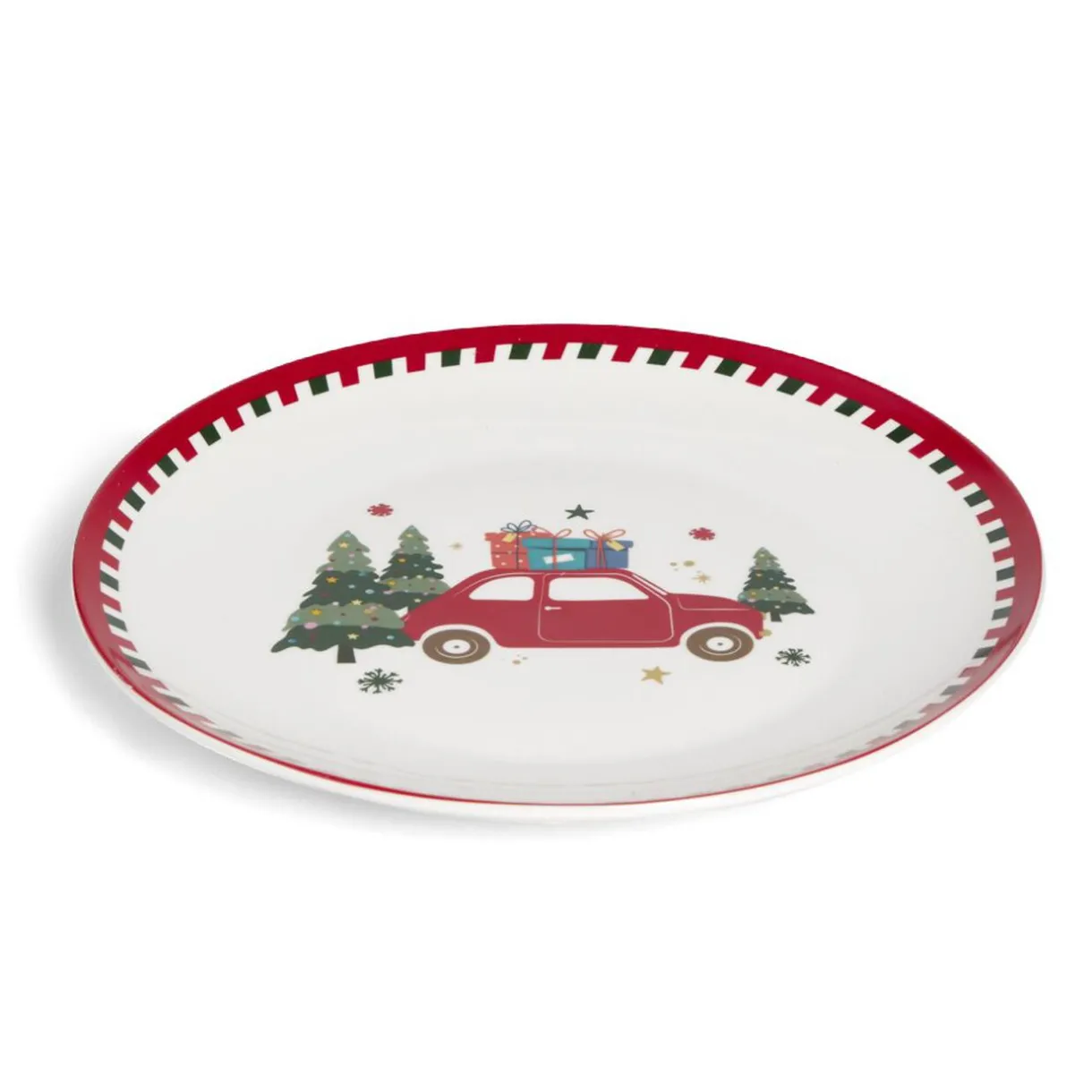 Gifi Assiette plate en porcelaine motif Noël Ø27cm New