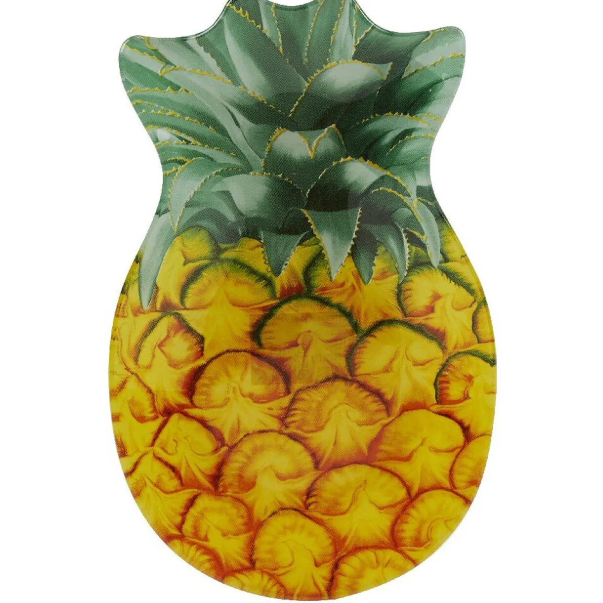Gifi Assiette plate en verre forme ananas jaune vert Best