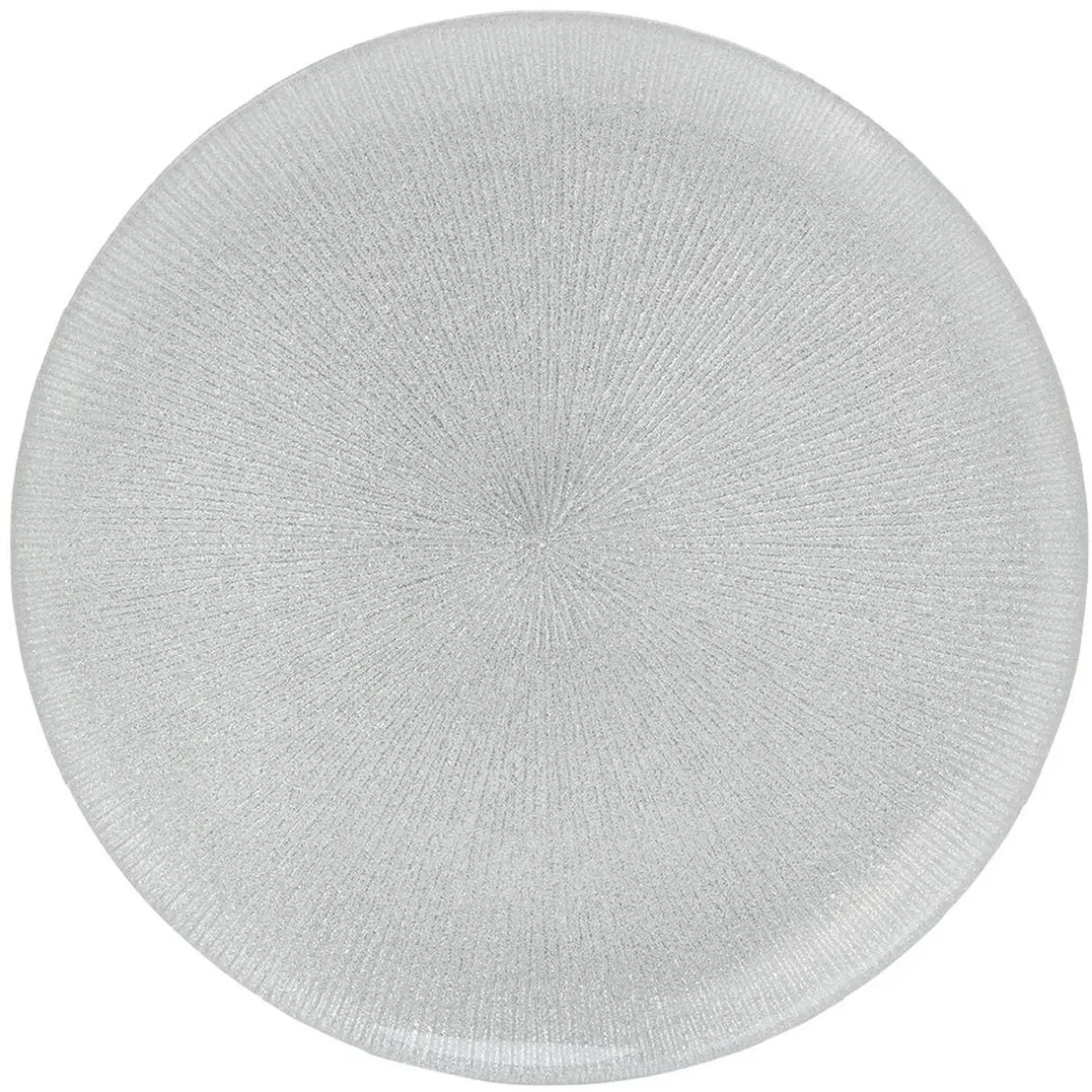 Gifi Assiette plate en verre strié gris argenté