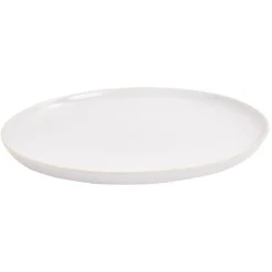 Gifi Assiette plate faïence gris avec liseré crème