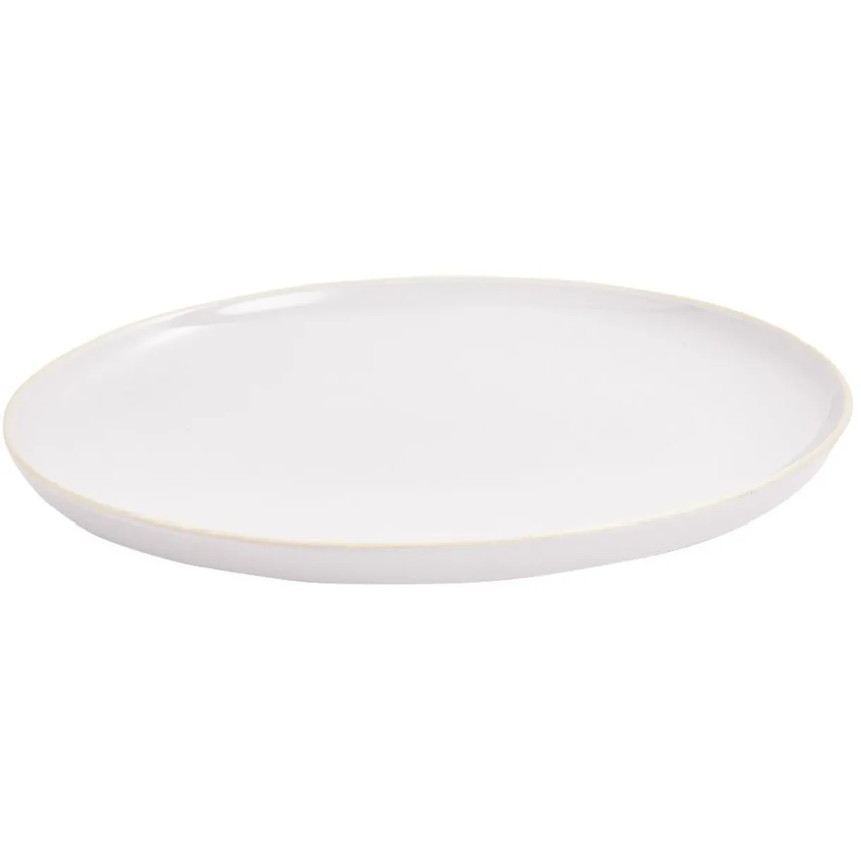 Gifi Assiette plate faïence gris avec liseré crème