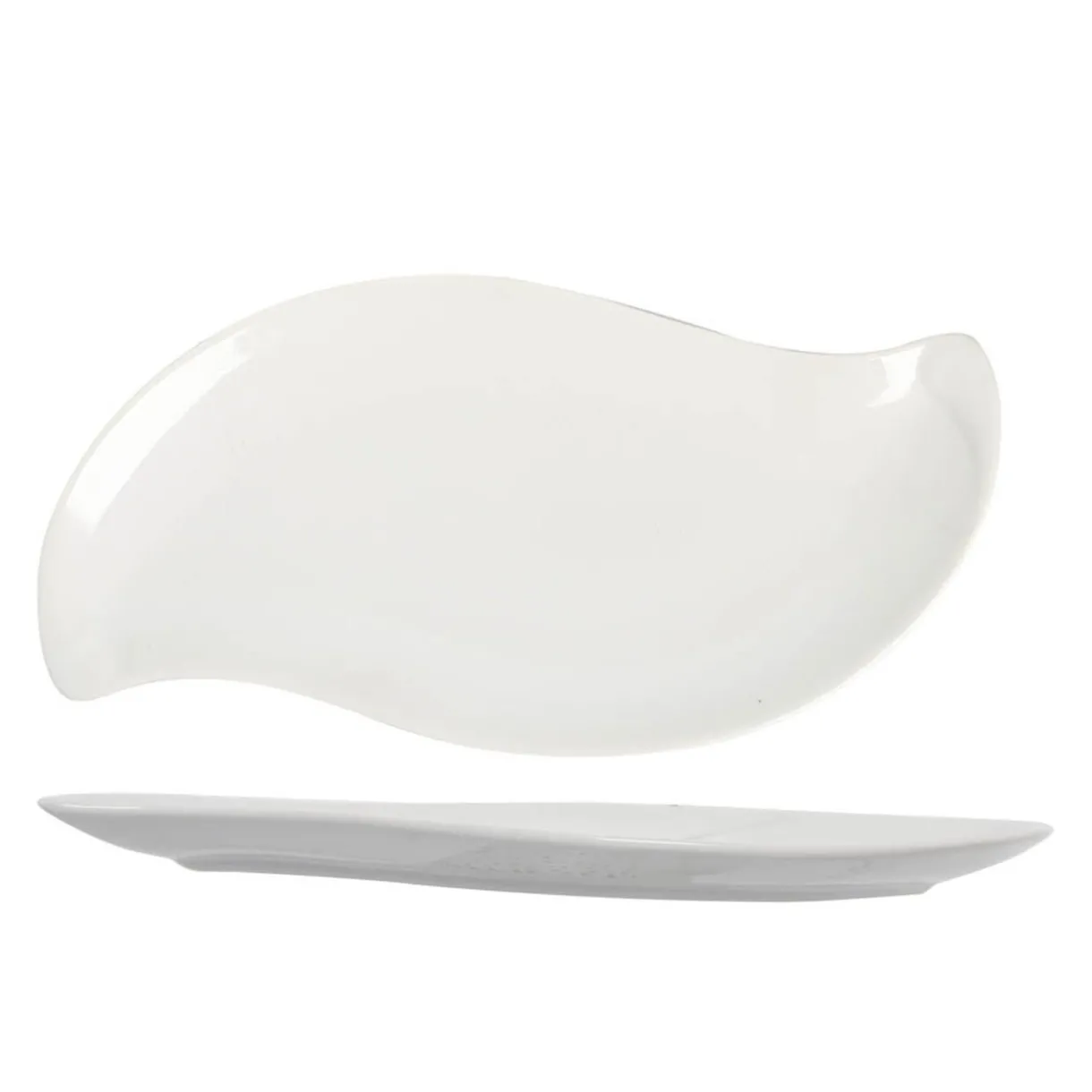 Gifi Assiette plate forme feuille blanche Clearance