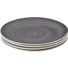 Gifi Assiette plate gris effet spirale x4 New