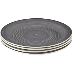 Gifi Assiette plate gris effet spirale x4 New
