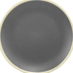 Gifi Assiette plate grise bordures blanches