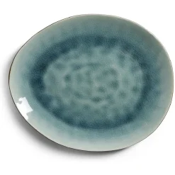 Gifi Assiette plate grès effet artisanal 28,5x24cm