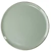 Gifi Assiette plate Lisbonne en grès vert Ø27cm