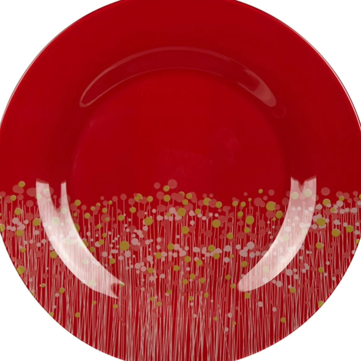 Gifi Assiette plate Luminarc rouge Flowerfield Hot