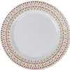 Gifi Assiette plate Luminarc ronde triangles rose gris jaune Hot