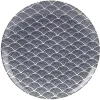 Gifi Assiette plate motif vague japonaise bleue et blanche
