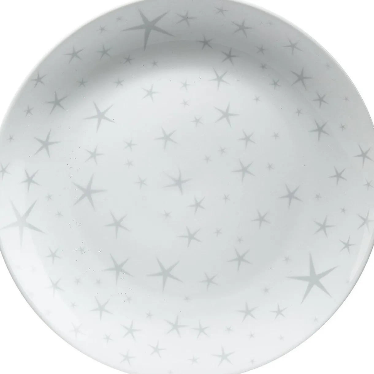 Gifi Assiette plate motifs étoiles blanche