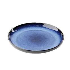 Gifi Assiette plate Météor en porcelaine bleu Ø20cm New