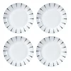 Gifi Assiette plate porcelaine blanche à pois noir x4