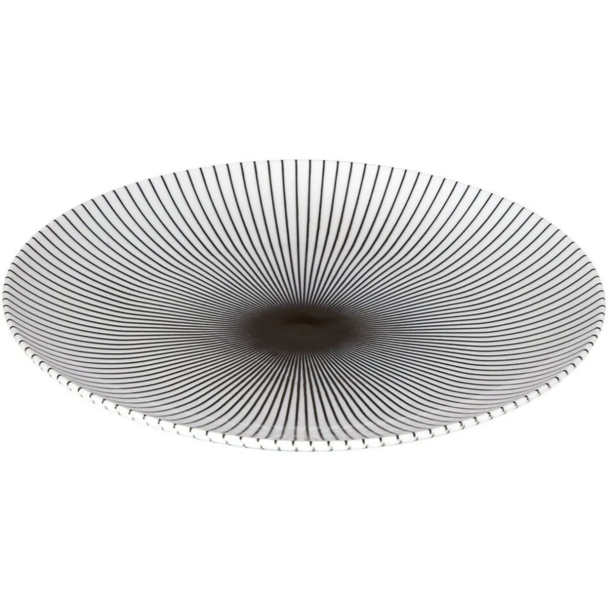 Gifi Assiette plate rayure noire et blanche