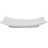 Gifi Assiette plate rectangulaire blanche incurvée