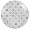 Gifi Assiette plate ronde blanche motif fleurs violettes Best