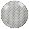 Gifi Assiette plate ronde blanche motif géométrique bleu Urban Hot